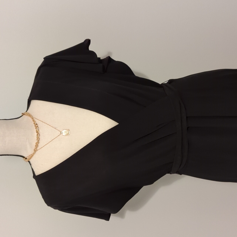 Nine West Wrap Flutter Sleeve Dress